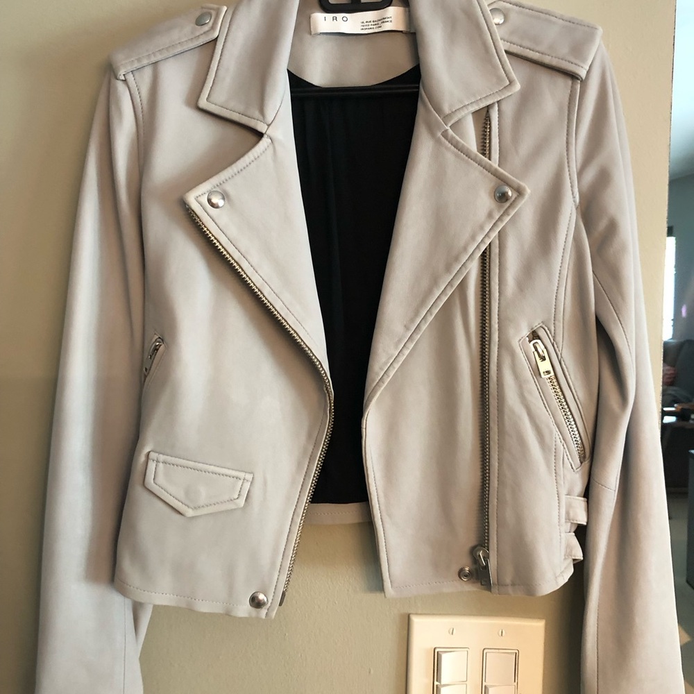 IRO Women's Gray Leather Jacket